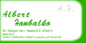 albert hambalko business card